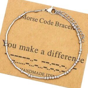 "YOU MAKE A DIFFERENCE" - Gold - Morse Code Bracelets w/Adjustable Inspirational